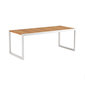 Ninix tafel 200 Blad teakhout, frame gepoedercoat aluminium in de kleur wit