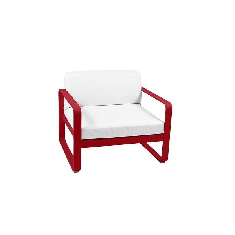 fermob bellevie lounge-stoel kussens off-white aluminium rood.jpg