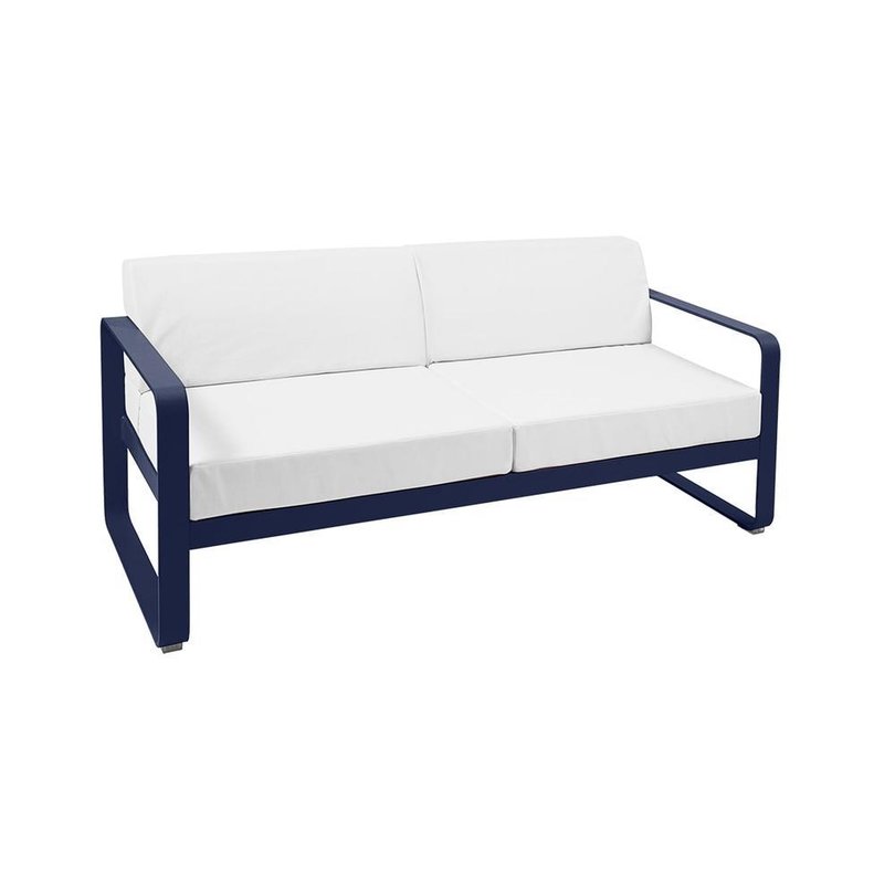fermob bellevie 2-zits loungebank kussens off-white aluminium donker blauw.jpg
