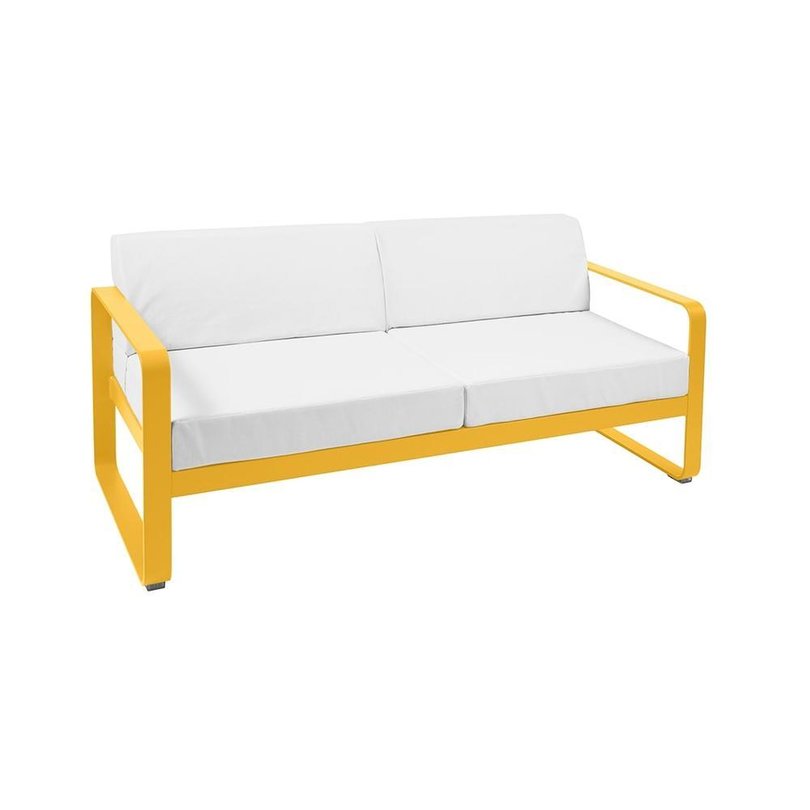 fermob bellevie 2-zits loungebank kussens off-white aluminium honing geel.jpg