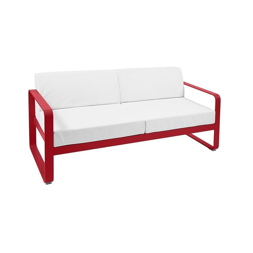 fermob bellevie 2-zits loungebank kussens off-white aluminium rood.jpg