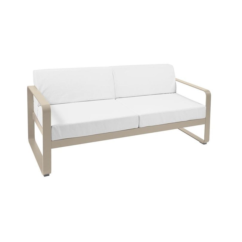 fermob bellevie 2-zits loungebank kussens off-white aluminium zand.jpg